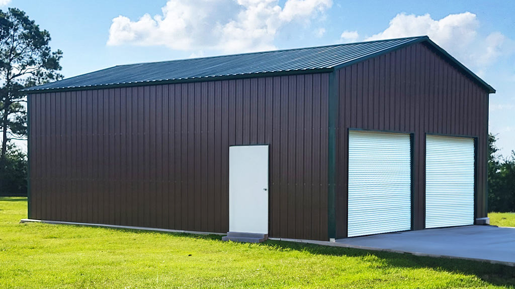 Metal workshop building exterior