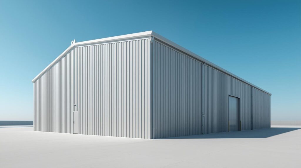 Metal building construction site needing updated visuals